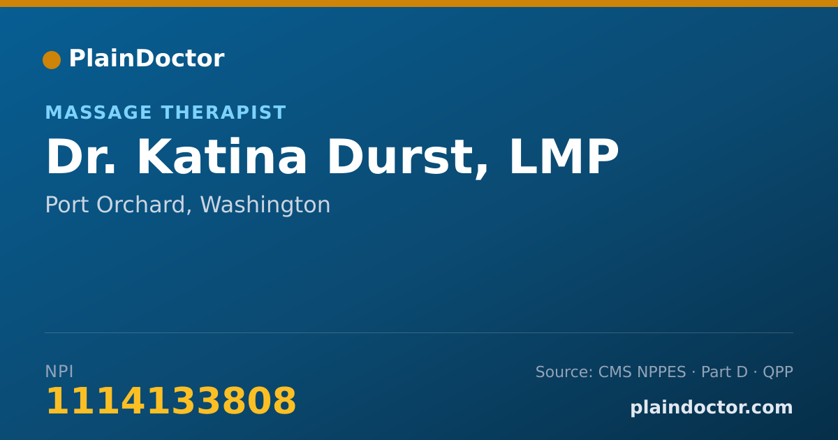 Shareable card for Katina Durst, LMP - Massage Therapist, Port Orchard, WA