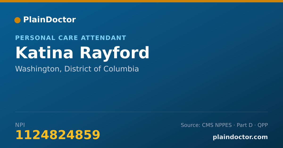 Shareable card for Katina Rayford - Personal Care Attendant, Washington, DC