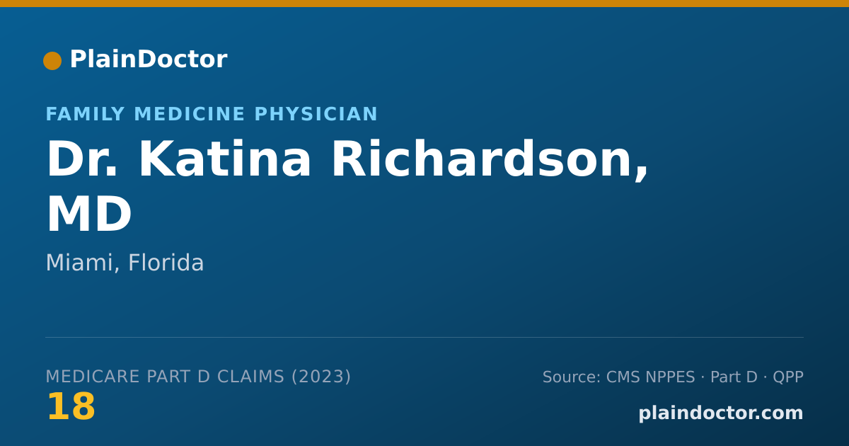 Shareable card for Katina Richardson, MD - Family Medicine Physician, Miami, FL