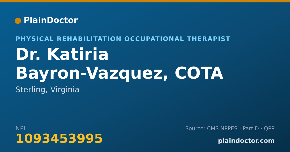 Shareable card for Katiria Bayron-Vazquez, COTA - Physical Rehabilitation Occupational Therapist, Sterling, VA
