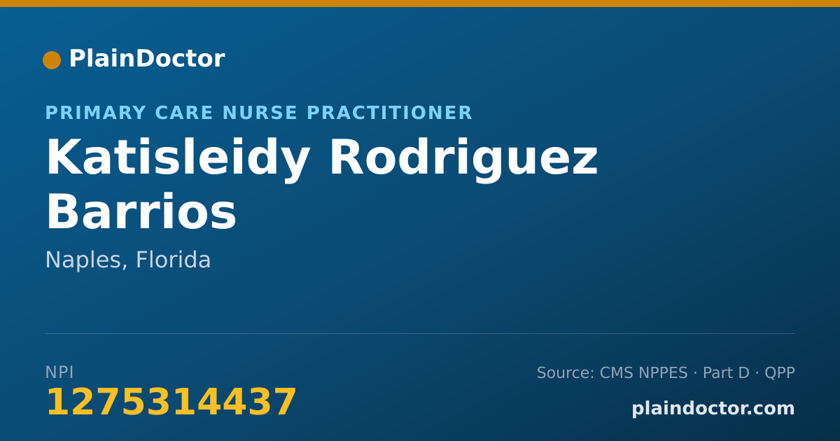 Shareable card for Katisleidy Rodriguez Barrios - Primary Care Nurse Practitioner, Naples, FL