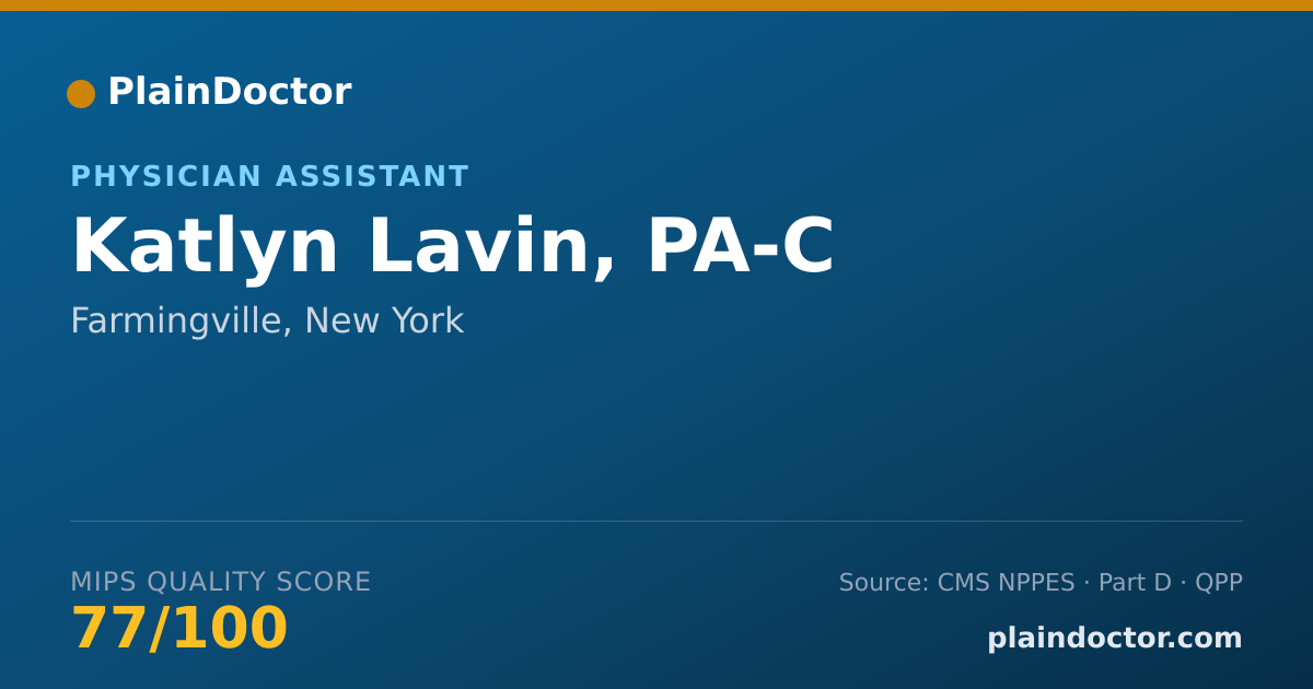 Shareable card for Katlyn Lavin, PA-C - Physician Assistant, Farmingville, NY