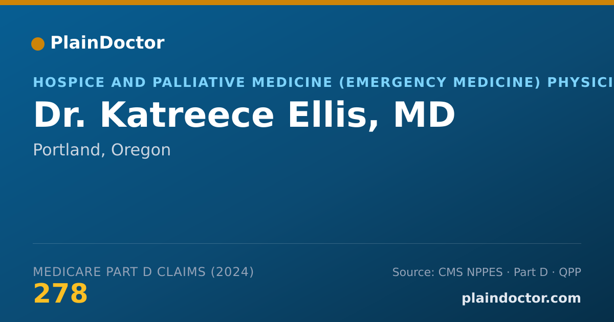Shareable card for Katreece Ellis, MD - Hospice and Palliative Medicine (Emergency Medicine) Physician, Portland, OR