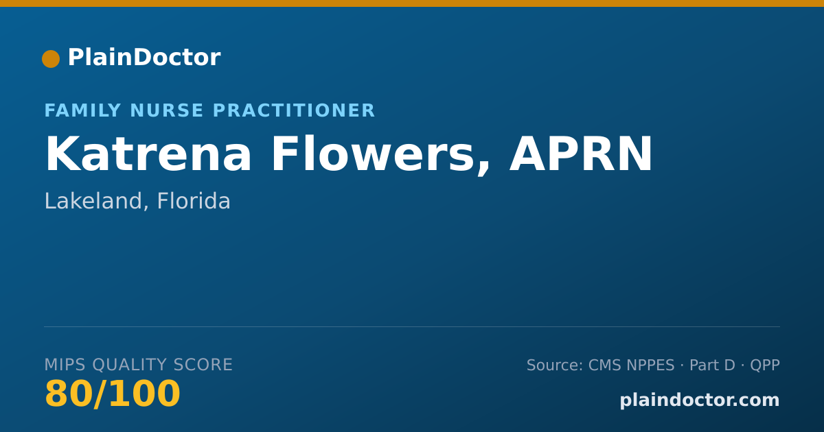 Shareable card for Katrena Flowers, APRN - Family Nurse Practitioner, Lakeland, FL