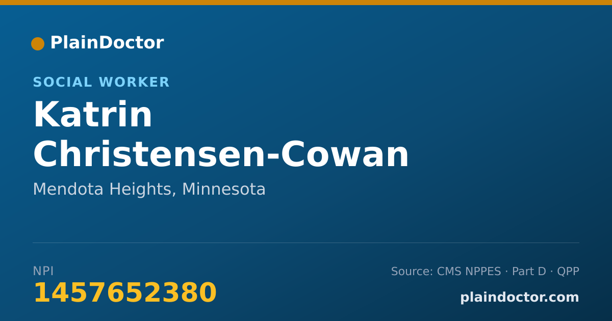 Shareable card for Katrin Christensen-Cowan - Social Worker, Mendota Heights, MN