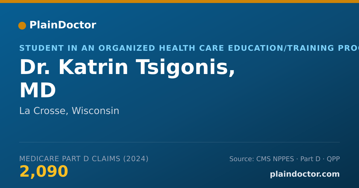 Shareable card for Katrin Tsigonis, MD - Student in an Organized Health Care Education/Training Program, La Crosse, WI