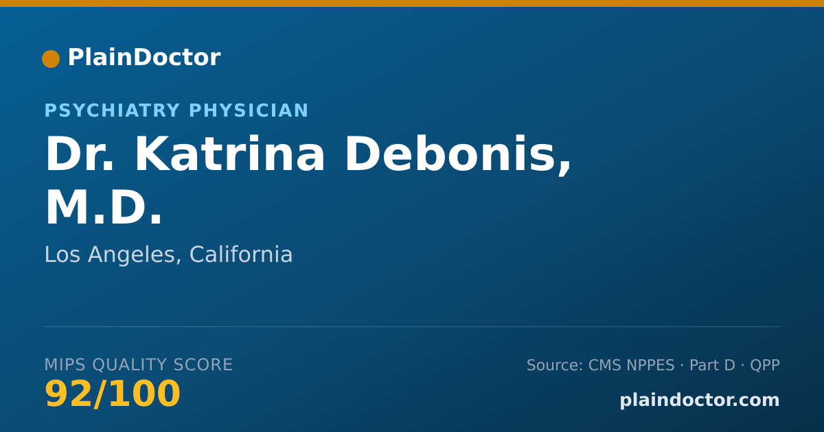 Shareable card for Katrina Debonis, M.D. - Psychiatry Physician, Los Angeles, CA