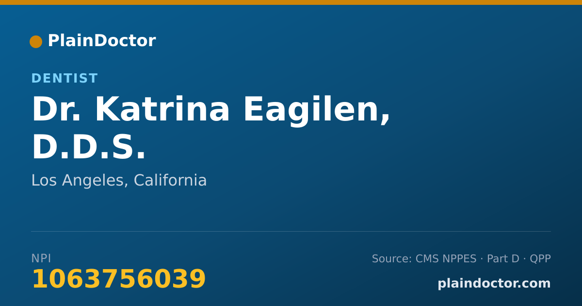Shareable card for Katrina Eagilen, D.D.S. - Dentist, Los Angeles, CA