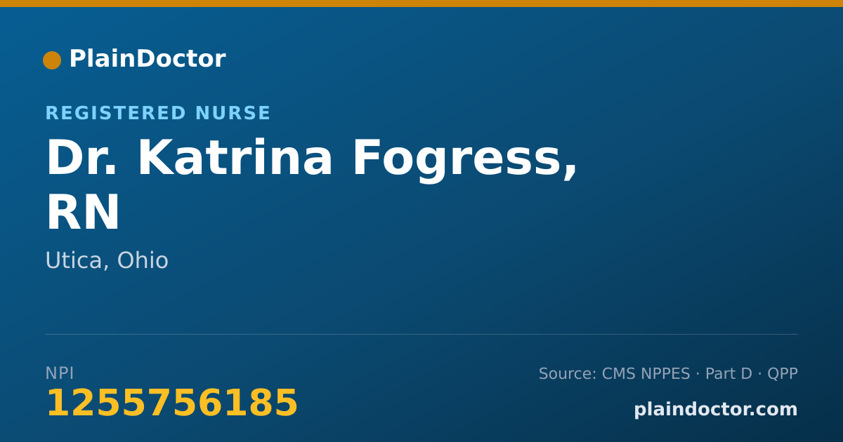 Shareable card for Katrina Fogress, RN - Registered Nurse, Utica, OH