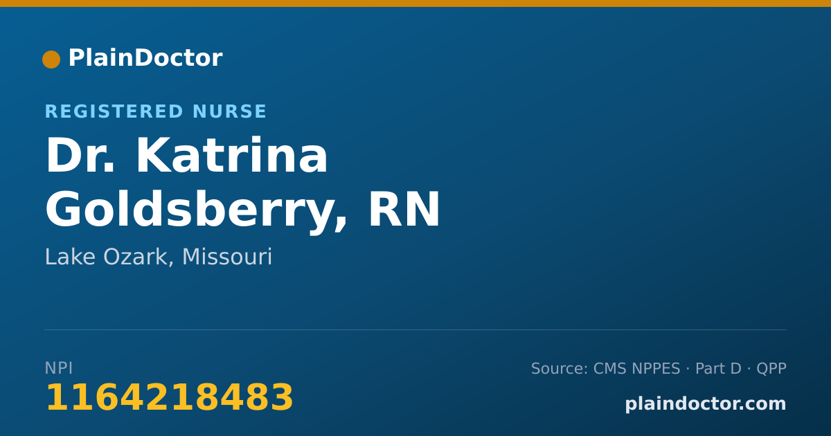 Shareable card for Katrina Goldsberry, RN - Registered Nurse, Lake Ozark, MO