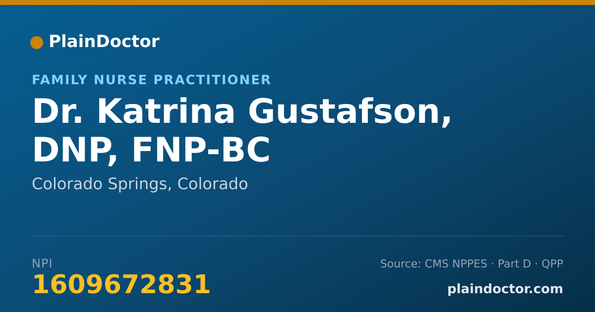 Shareable card for Katrina Gustafson, DNP, FNP-BC - Family Nurse Practitioner, Colorado Springs, CO