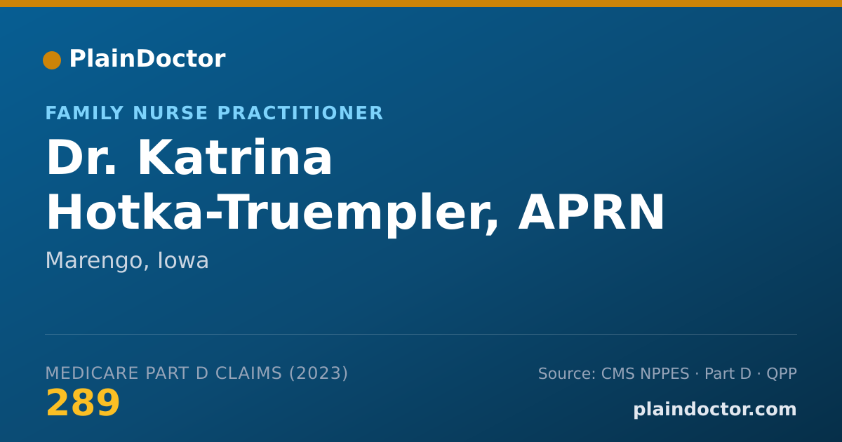 Shareable card for Katrina Hotka-Truempler, APRN - Family Nurse Practitioner, Marengo, IA