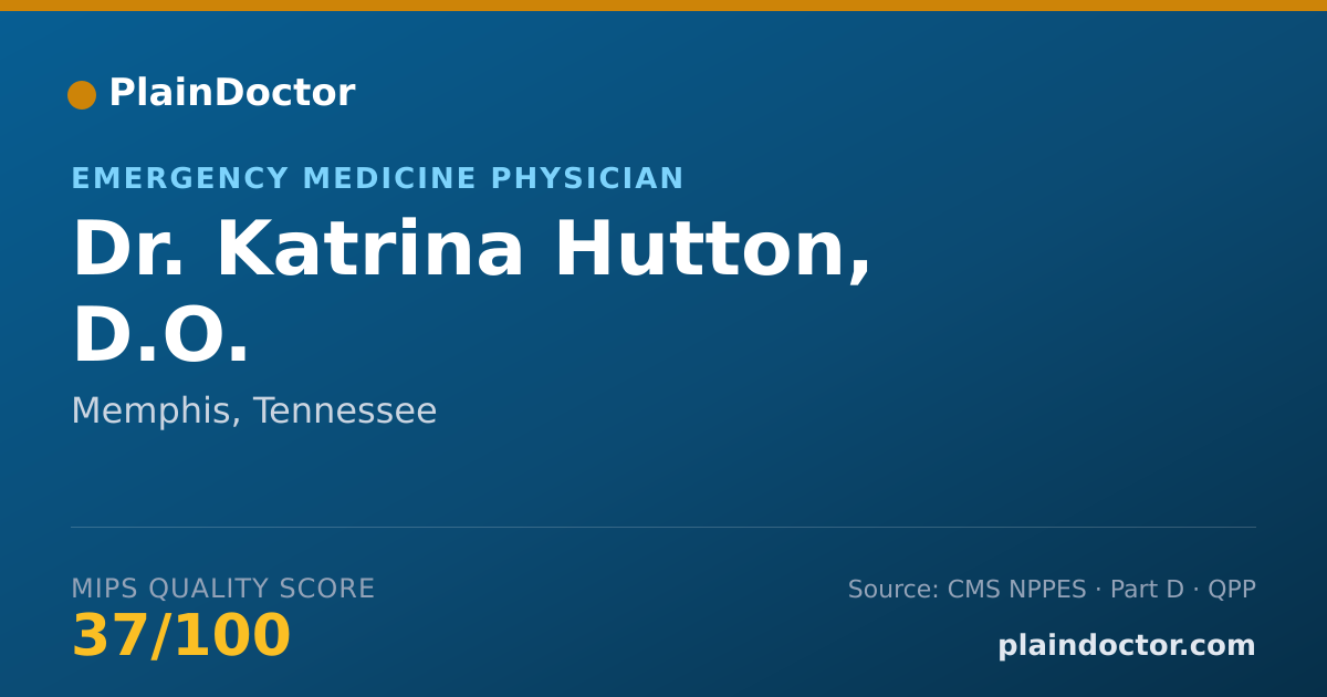 Shareable card for Katrina Hutton, D.O. - Emergency Medicine Physician, Memphis, TN