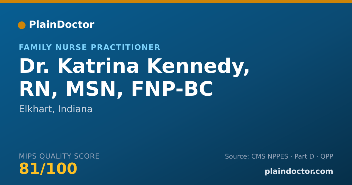 Shareable card for Katrina Kennedy, RN, MSN, FNP-BC - Family Nurse Practitioner, Elkhart, IN