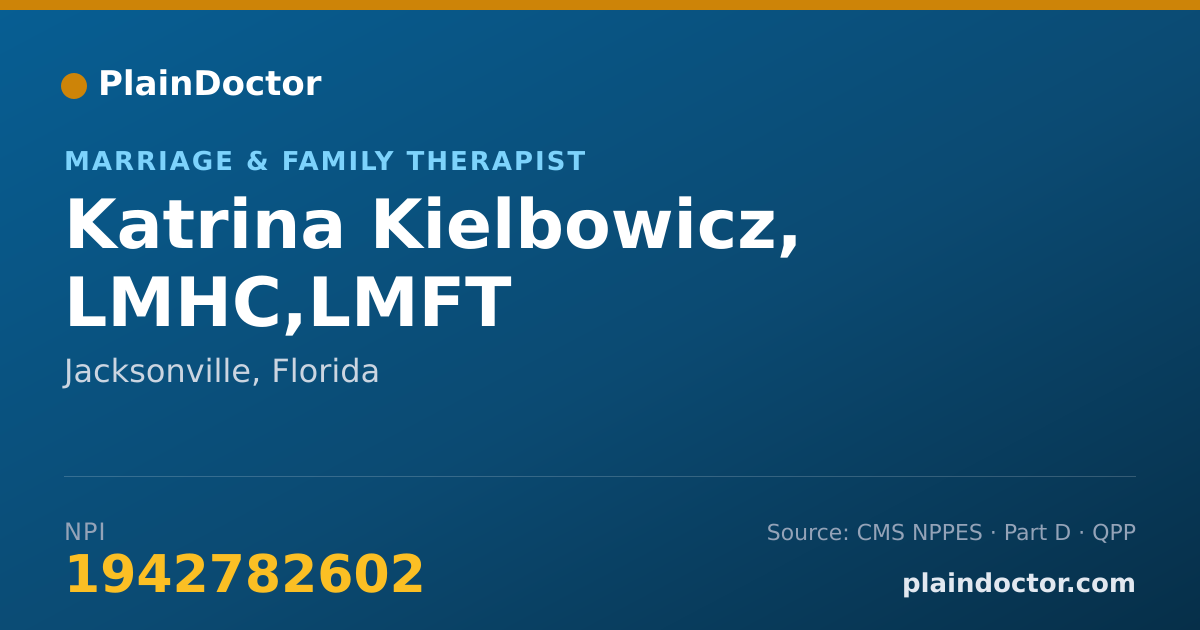 Shareable card for Katrina Kielbowicz, LMHC,LMFT - Marriage & Family Therapist, Jacksonville, FL