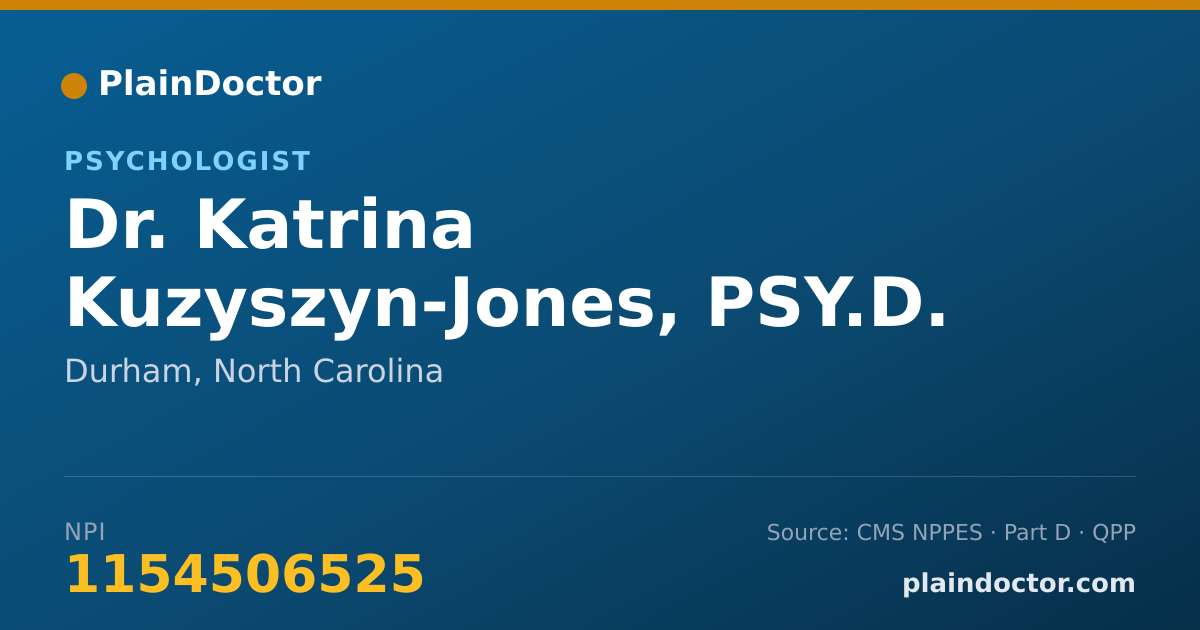 Shareable card for Katrina Kuzyszyn-Jones, PSY.D. - Psychologist, Durham, NC