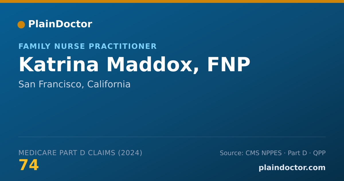 Shareable card for Katrina Maddox, FNP - Family Nurse Practitioner, San Francisco, CA