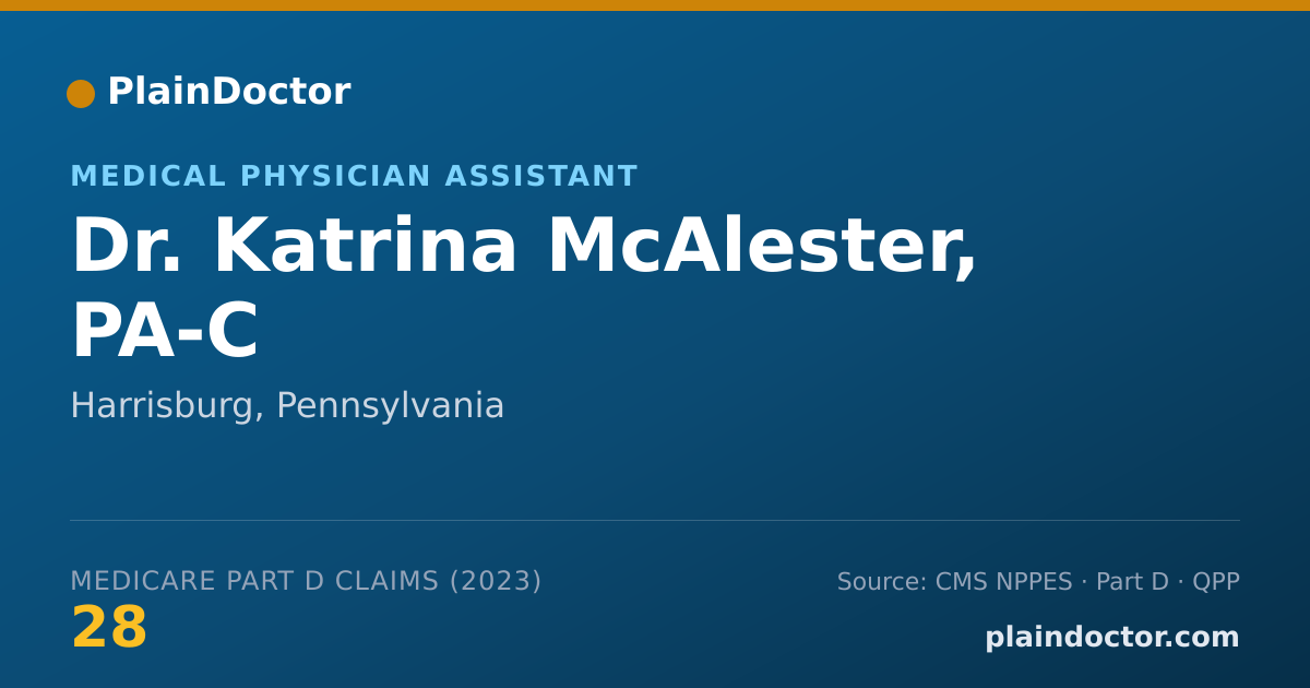 Shareable card for Katrina McAlester, PA-C - Medical Physician Assistant, Harrisburg, PA