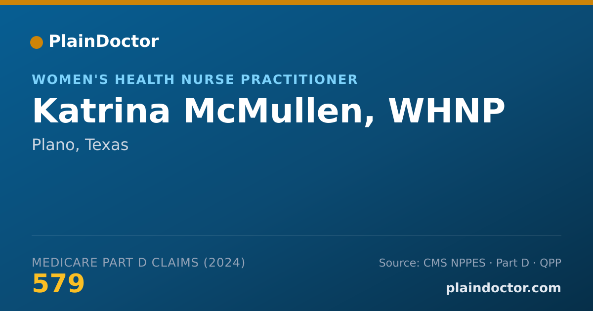 Shareable card for Katrina McMullen, WHNP - Women's Health Nurse Practitioner, Plano, TX