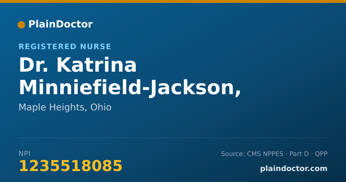 Shareable card for Katrina Minniefield-Jackson, RN - Registered Nurse, Maple Heights, OH