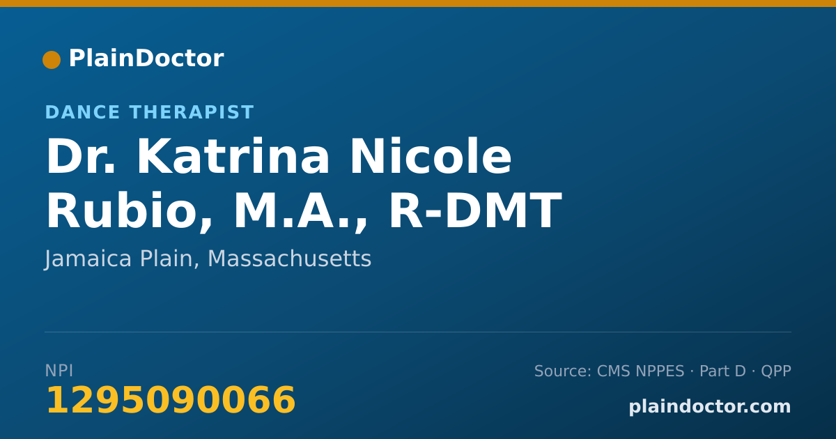 Shareable card for Katrina Nicole Rubio, M.A., R-DMT - Dance Therapist, Jamaica Plain, MA