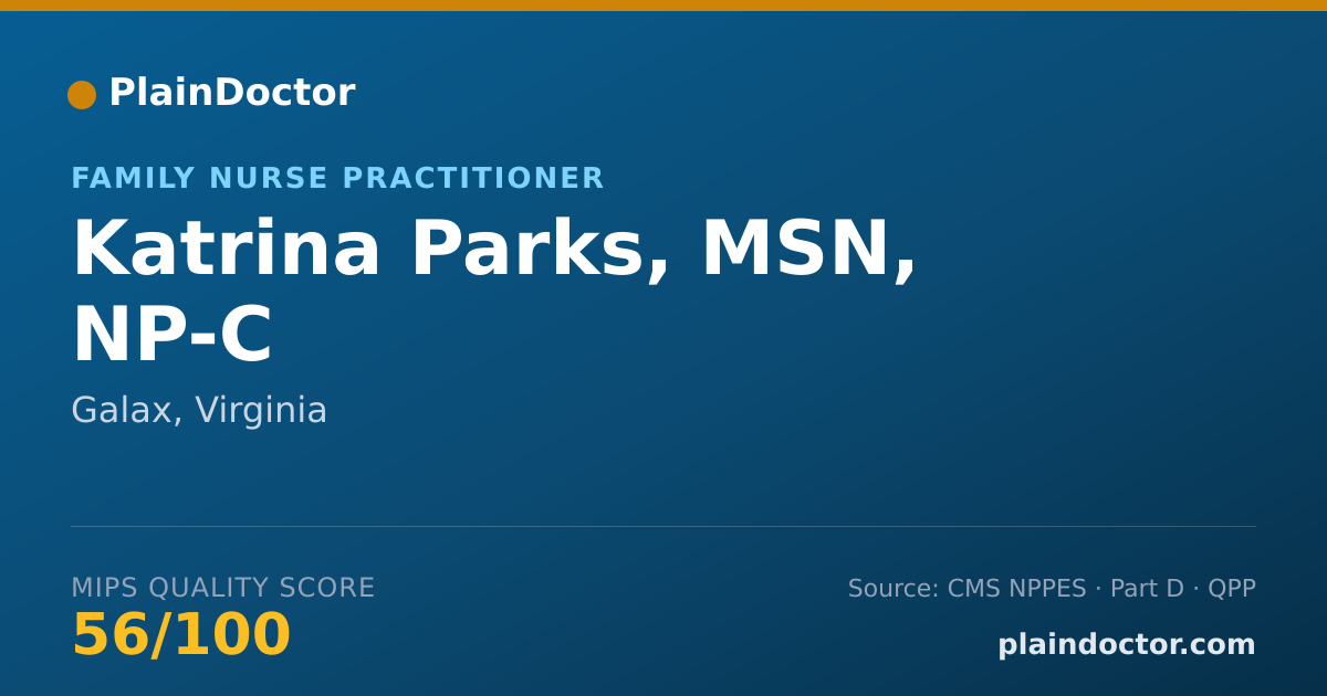 Shareable card for Katrina Parks, MSN, NP-C - Family Nurse Practitioner, Galax, VA
