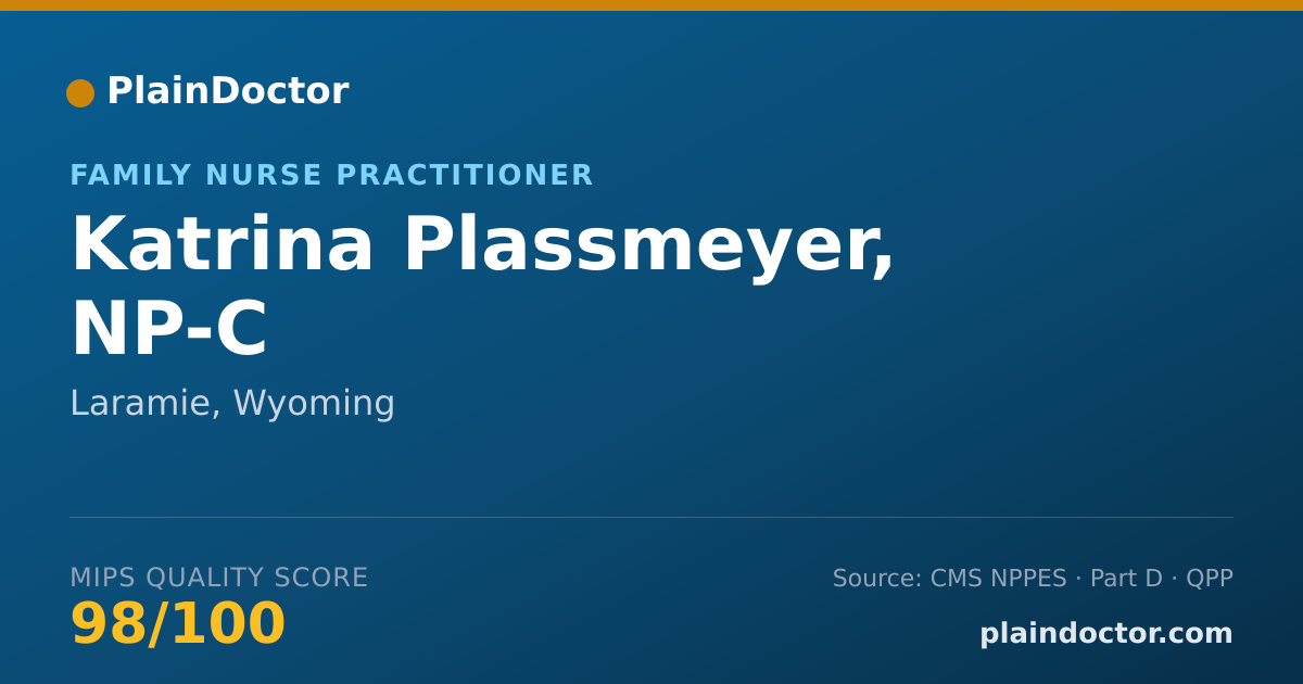 Shareable card for Katrina Plassmeyer, NP-C - Family Nurse Practitioner, Laramie, WY