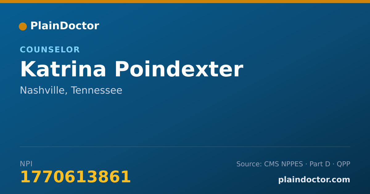 Shareable card for Katrina Poindexter - Counselor, Nashville, TN