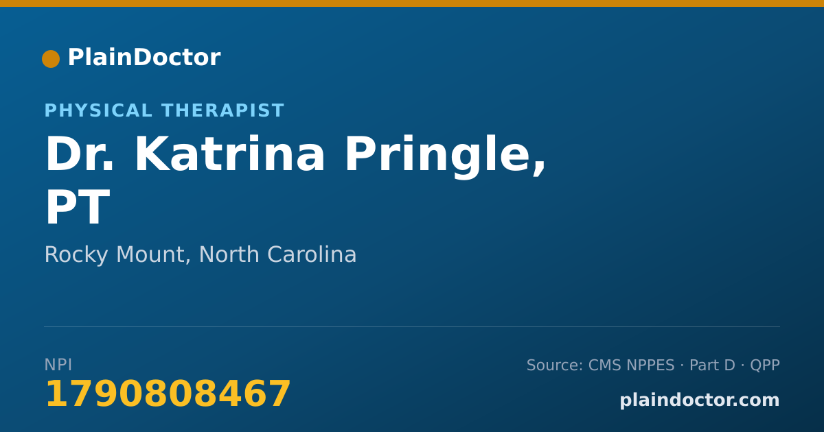 Shareable card for Katrina Pringle, PT - Physical Therapist, Rocky Mount, NC
