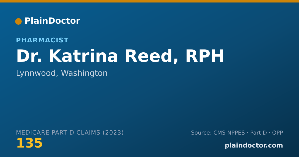 Shareable card for Katrina Reed, RPH - Pharmacist, Lynnwood, WA