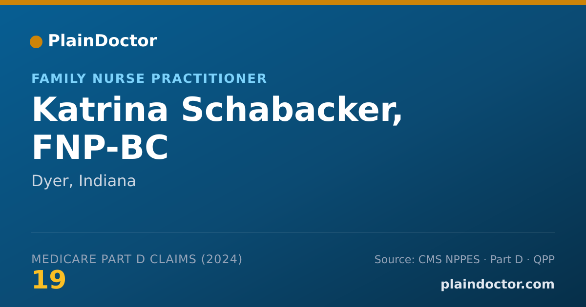 Shareable card for Katrina Schabacker, FNP-BC - Family Nurse Practitioner, Dyer, IN
