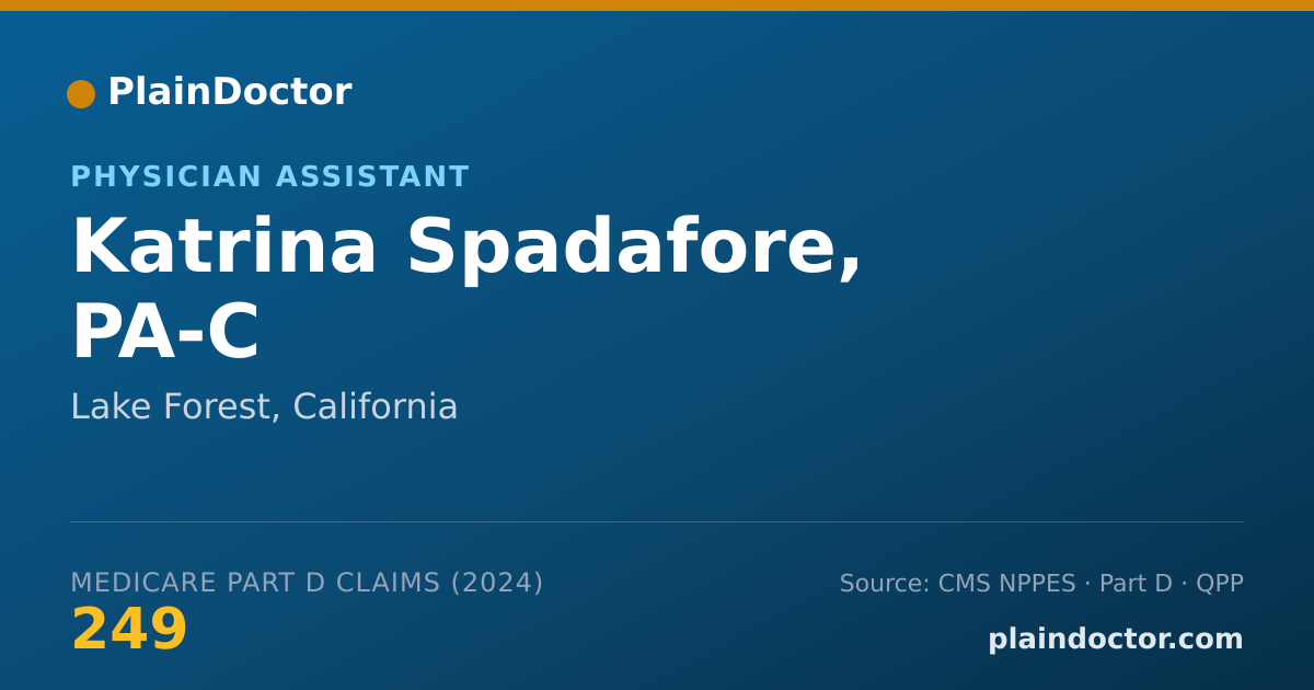 Shareable card for Katrina Spadafore, PA-C - Physician Assistant, Lake Forest, CA