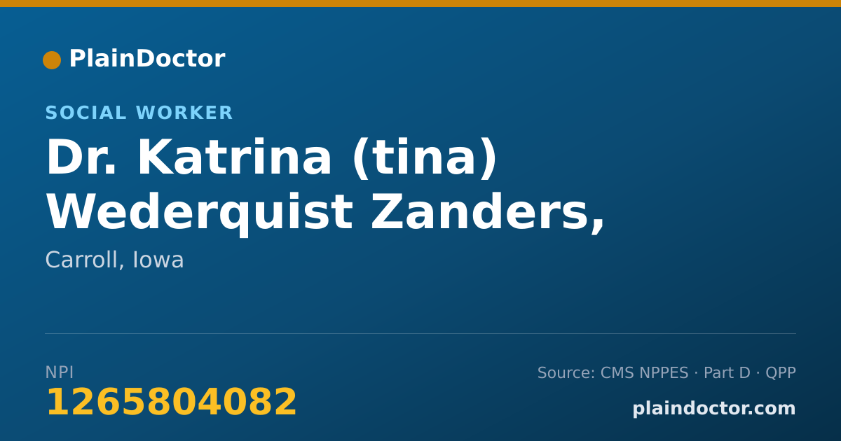 Shareable card for Katrina (tina) Wederquist Zanders, MS, LMSW - Social Worker, Carroll, IA