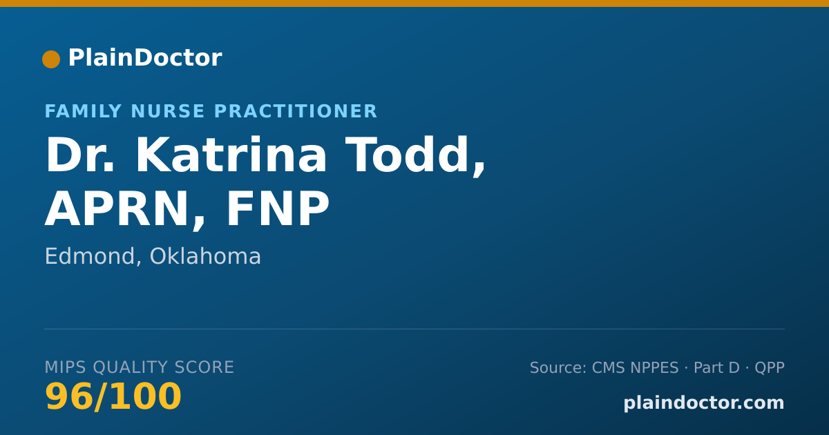 Shareable card for Katrina Todd, APRN, FNP - Family Nurse Practitioner, Edmond, OK