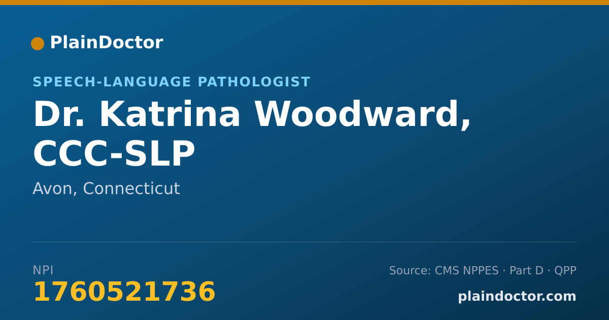 Shareable card for Katrina Woodward, CCC-SLP - Speech-Language Pathologist, Avon, CT