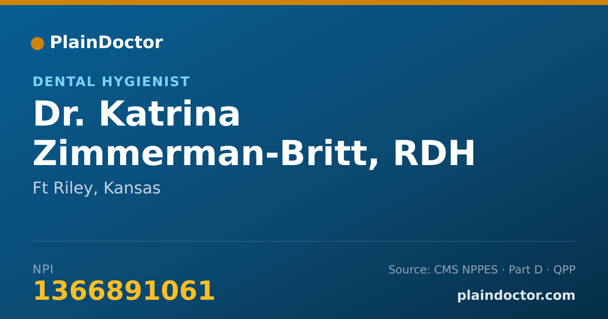 Shareable card for Katrina Zimmerman-Britt, RDH - Dental Hygienist, Ft Riley, KS
