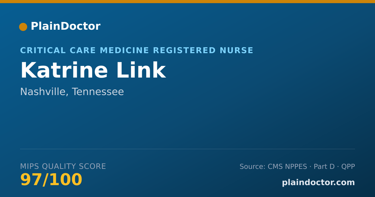 Shareable card for Katrine Link - Critical Care Medicine Registered Nurse, Nashville, TN