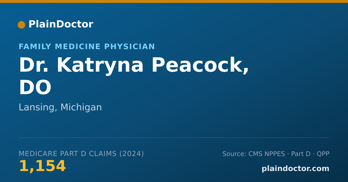 Shareable card for Katryna Peacock, DO - Family Medicine Physician, Lansing, MI