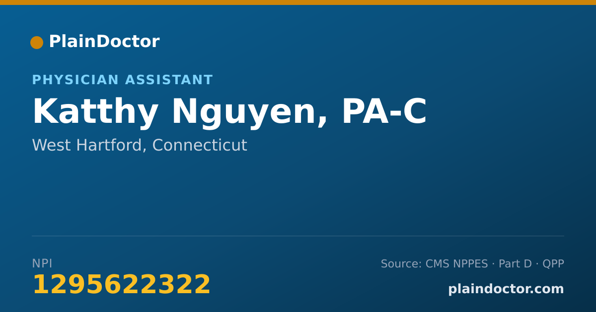 Shareable card for Katthy Nguyen, PA-C - Physician Assistant, West Hartford, CT