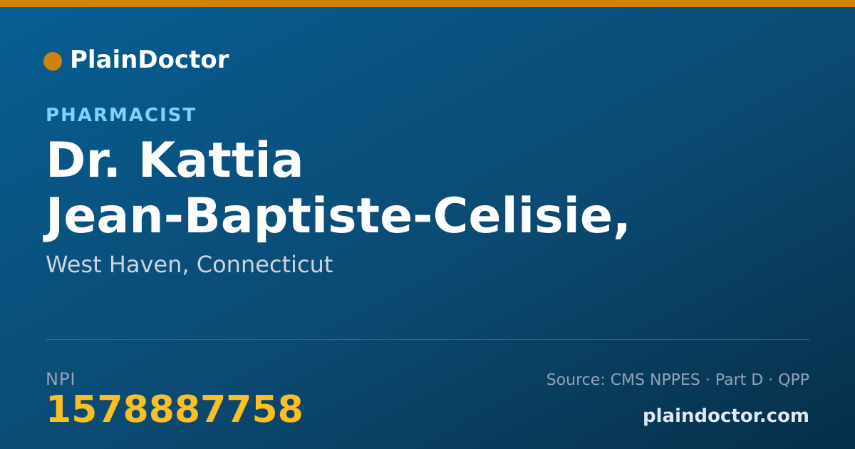 Shareable card for Kattia Jean-Baptiste-Celisie, PHARM. D - Pharmacist, West Haven, CT