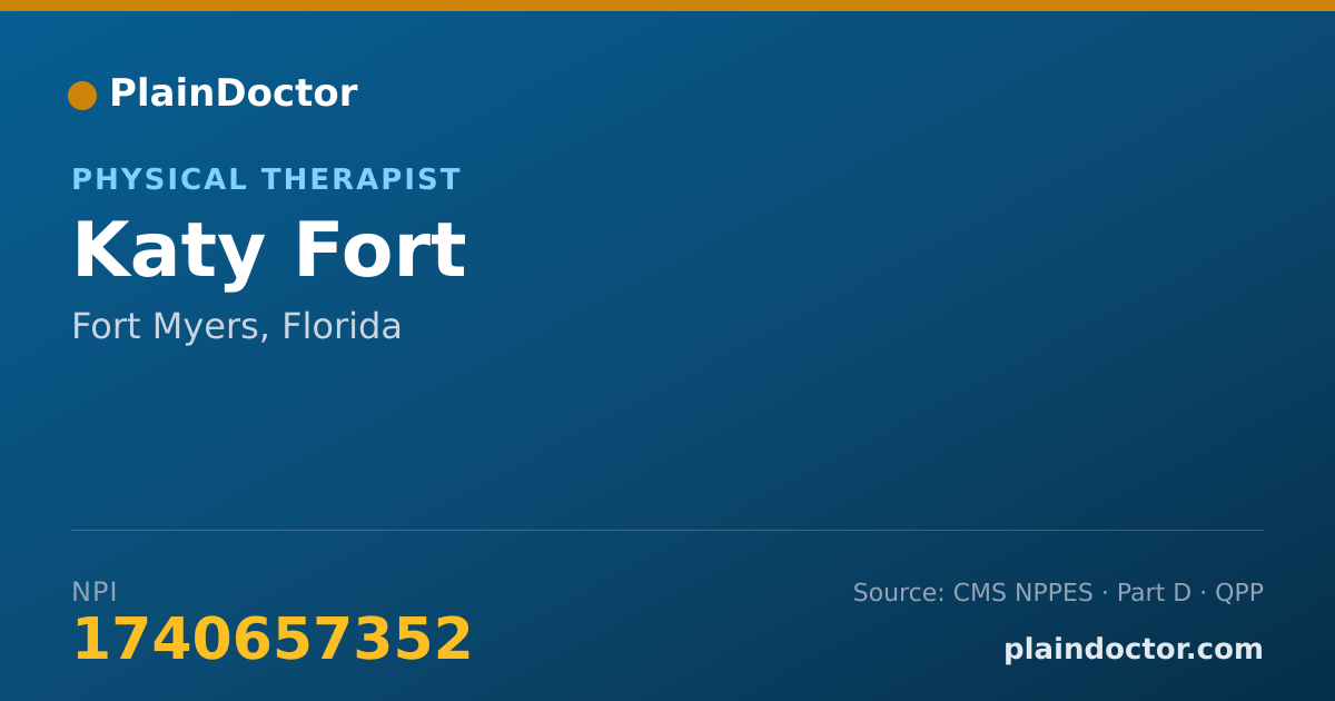 Shareable card for Katy Fort - Physical Therapist, Fort Myers, FL