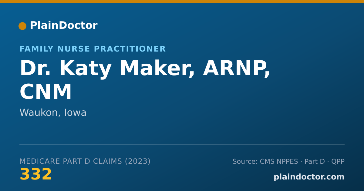 Shareable card for Katy Maker, ARNP, CNM - Family Nurse Practitioner, Waukon, IA