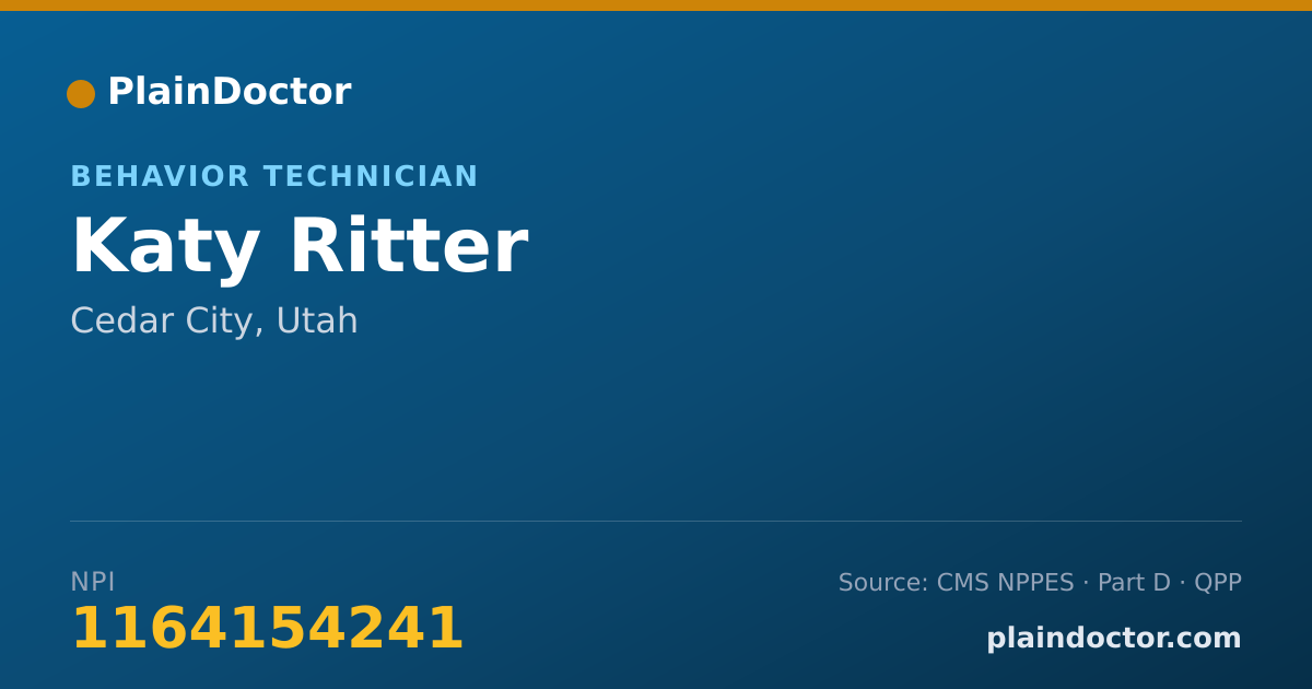 Shareable card for Katy Ritter - Behavior Technician, Cedar City, UT