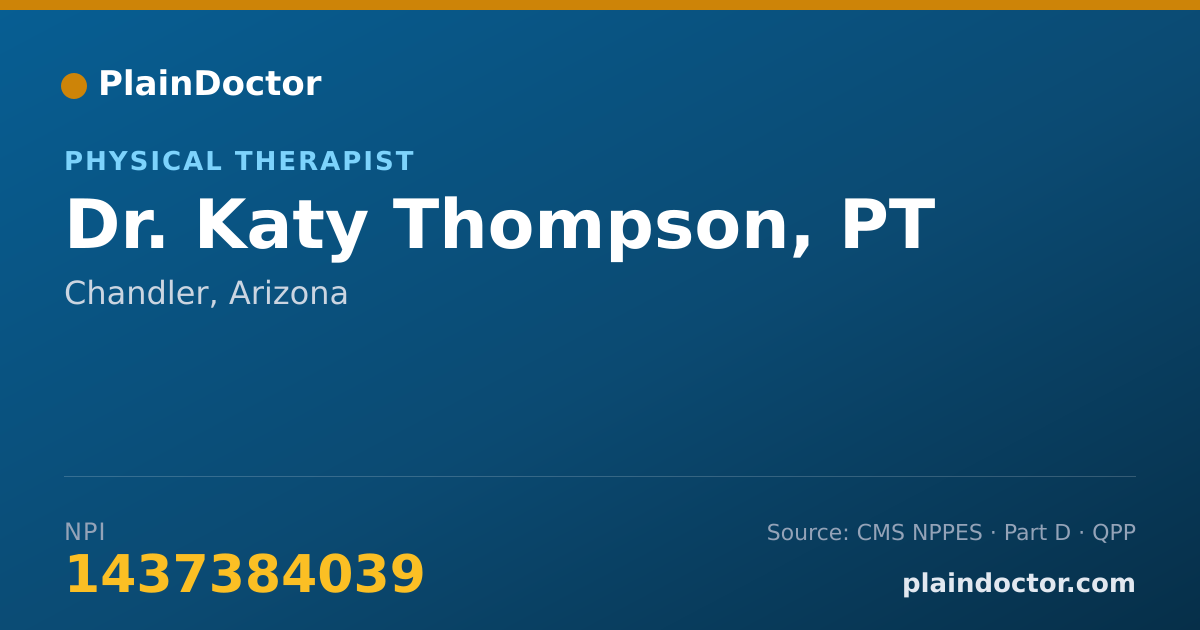 Shareable card for Katy Thompson, PT - Physical Therapist, Chandler, AZ