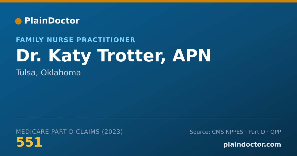 Shareable card for Katy Trotter, APN - Family Nurse Practitioner, Tulsa, OK