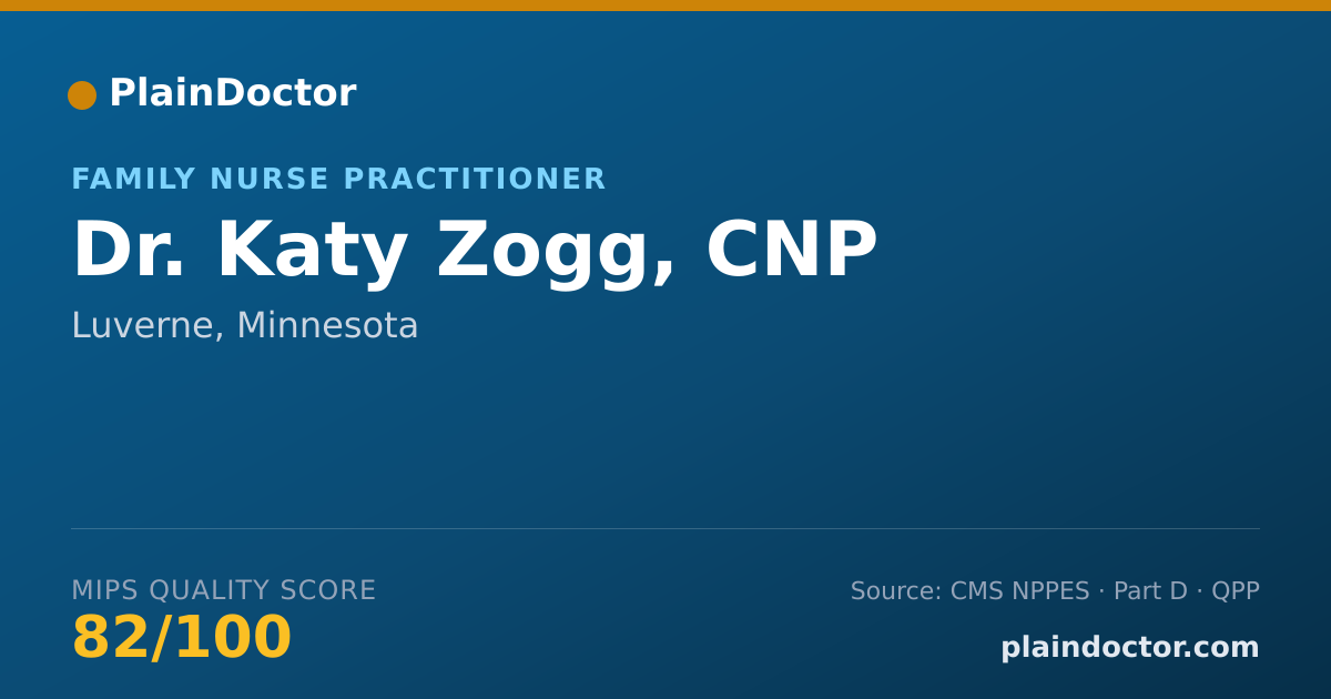 Shareable card for Katy Zogg, CNP - Family Nurse Practitioner, Luverne, MN