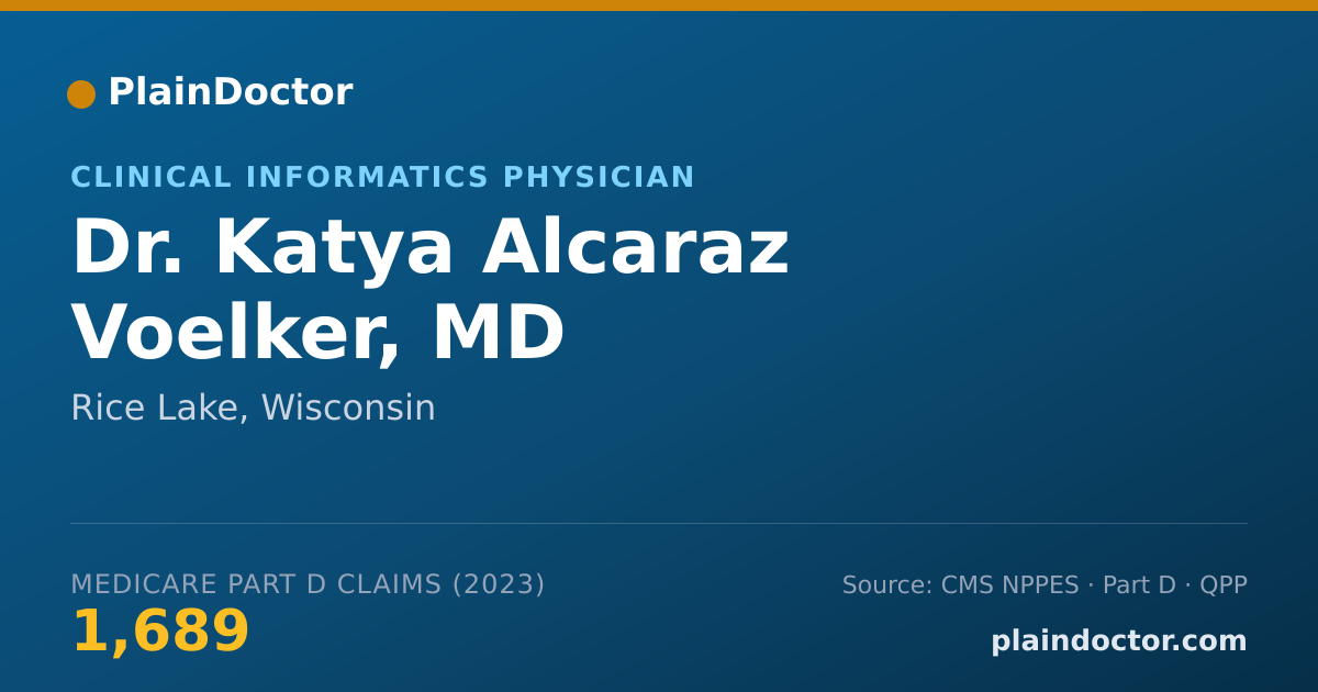 Shareable card for Katya Alcaraz Voelker, MD - Clinical Informatics Physician, Rice Lake, WI