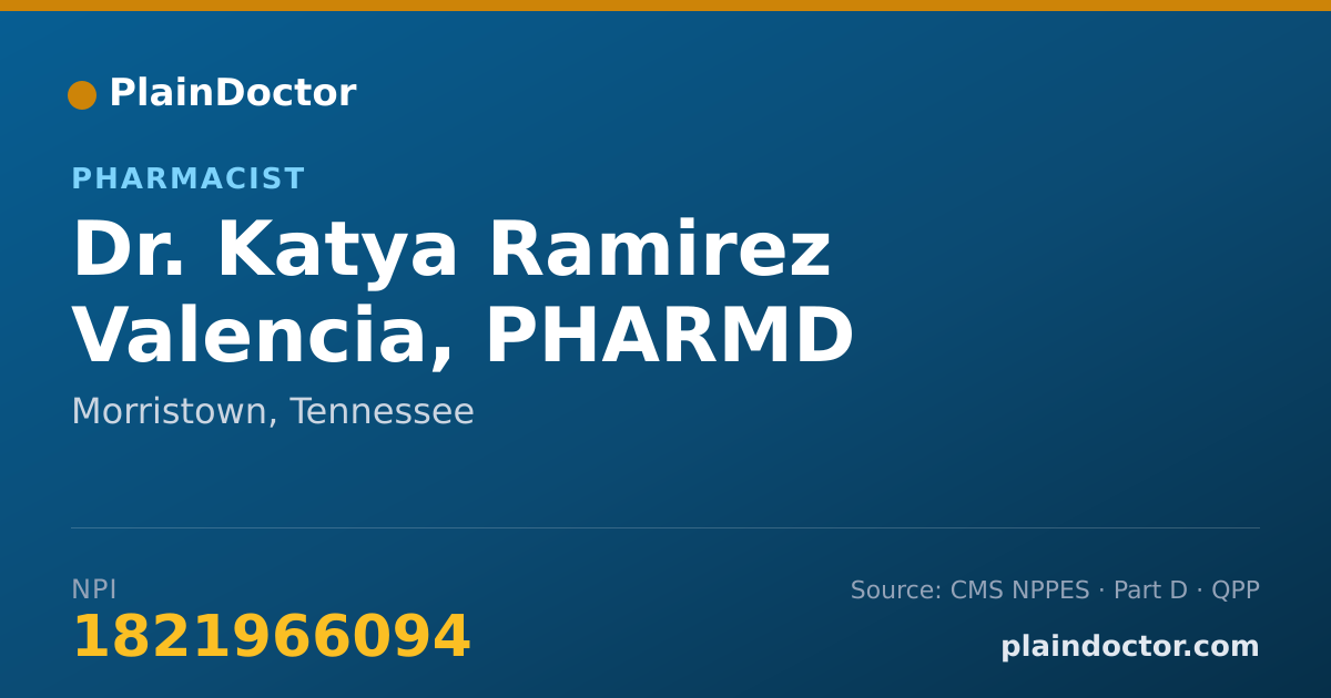 Shareable card for Katya Ramirez Valencia, PHARMD - Pharmacist, Morristown, TN