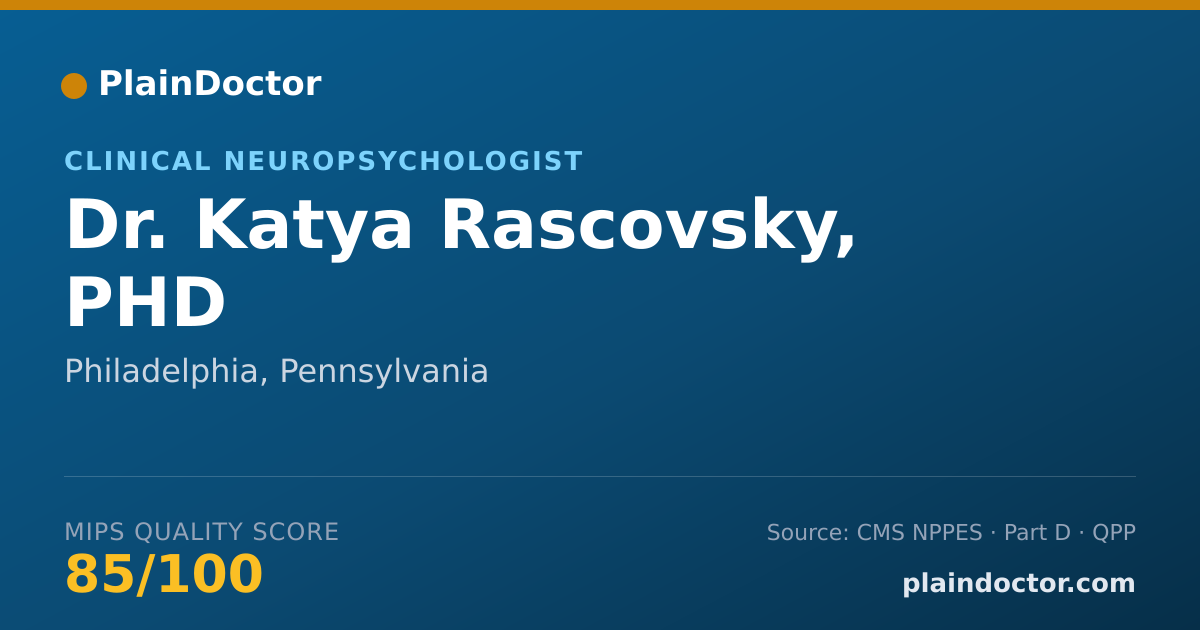 Shareable card for Katya Rascovsky, PHD - Clinical Neuropsychologist, Philadelphia, PA