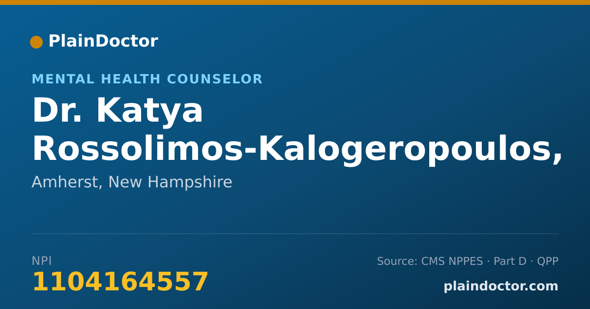 Shareable card for Katya Rossolimos-Kalogeropoulos, M.ED, LMHC - Mental Health Counselor, Amherst, NH